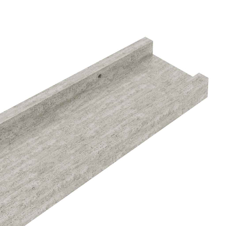 væghylder 4 stk. 115x9x3 cm betongrå