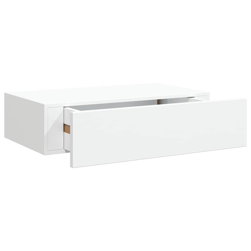 væghylder med skuffer 2 stk. 40x23,5x10 cm MDF hvid