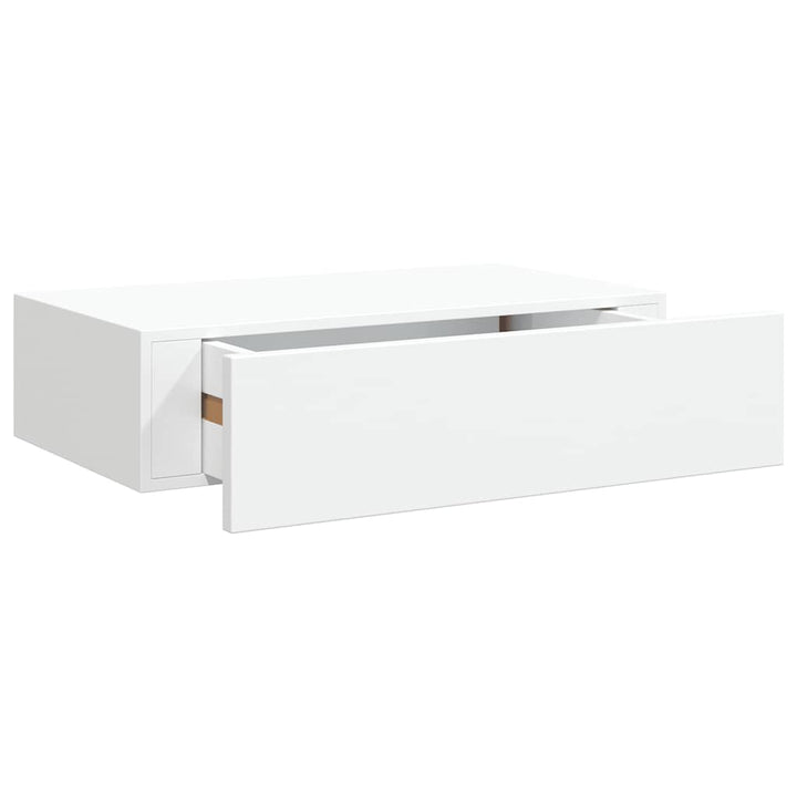 væghylder med skuffer 2 stk. 40x23,5x10 cm MDF hvid