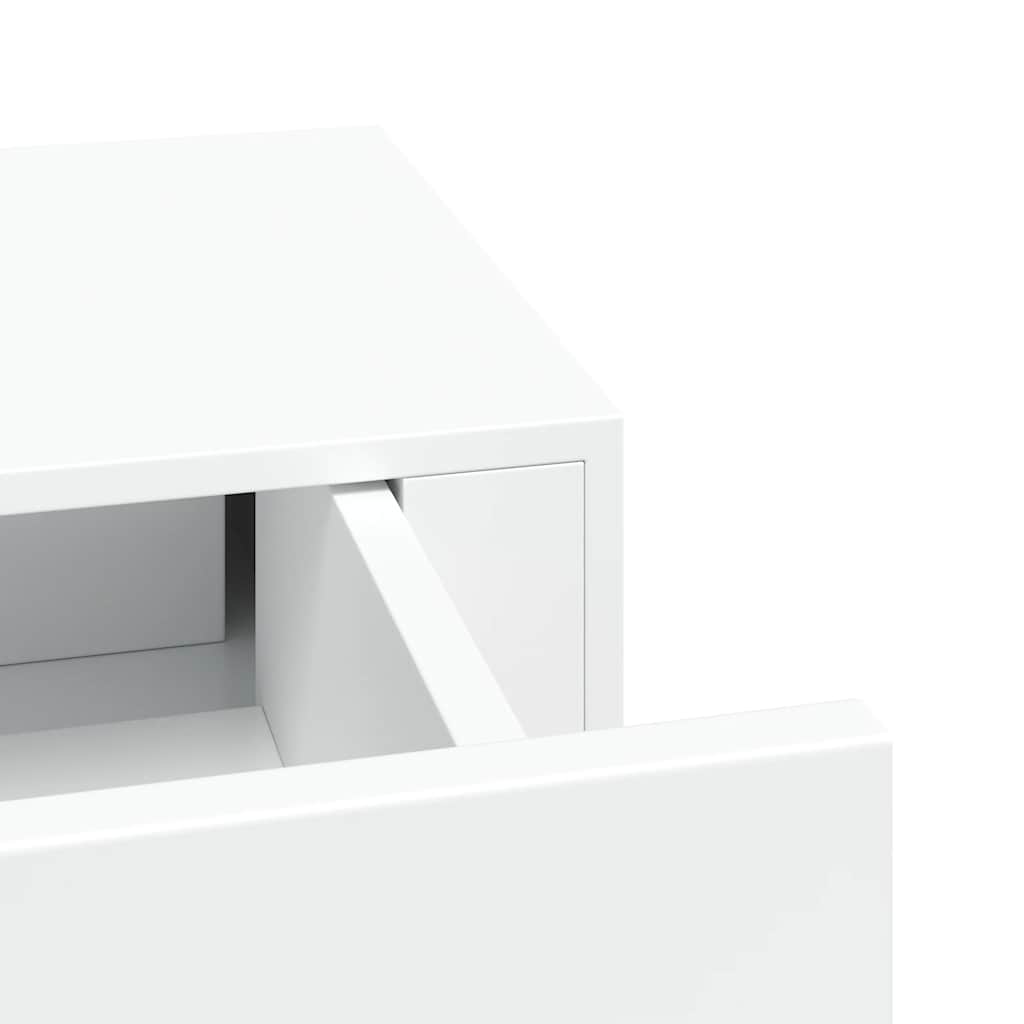 væghylder med skuffer 2 stk. 40x23,5x10 cm MDF hvid