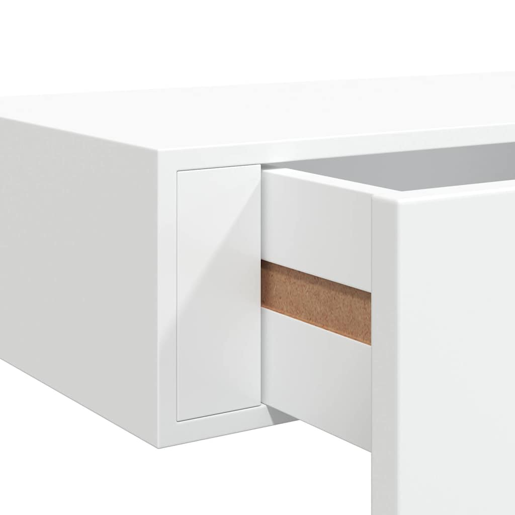 væghylder med skuffer 2 stk. 40x23,5x10 cm MDF hvid