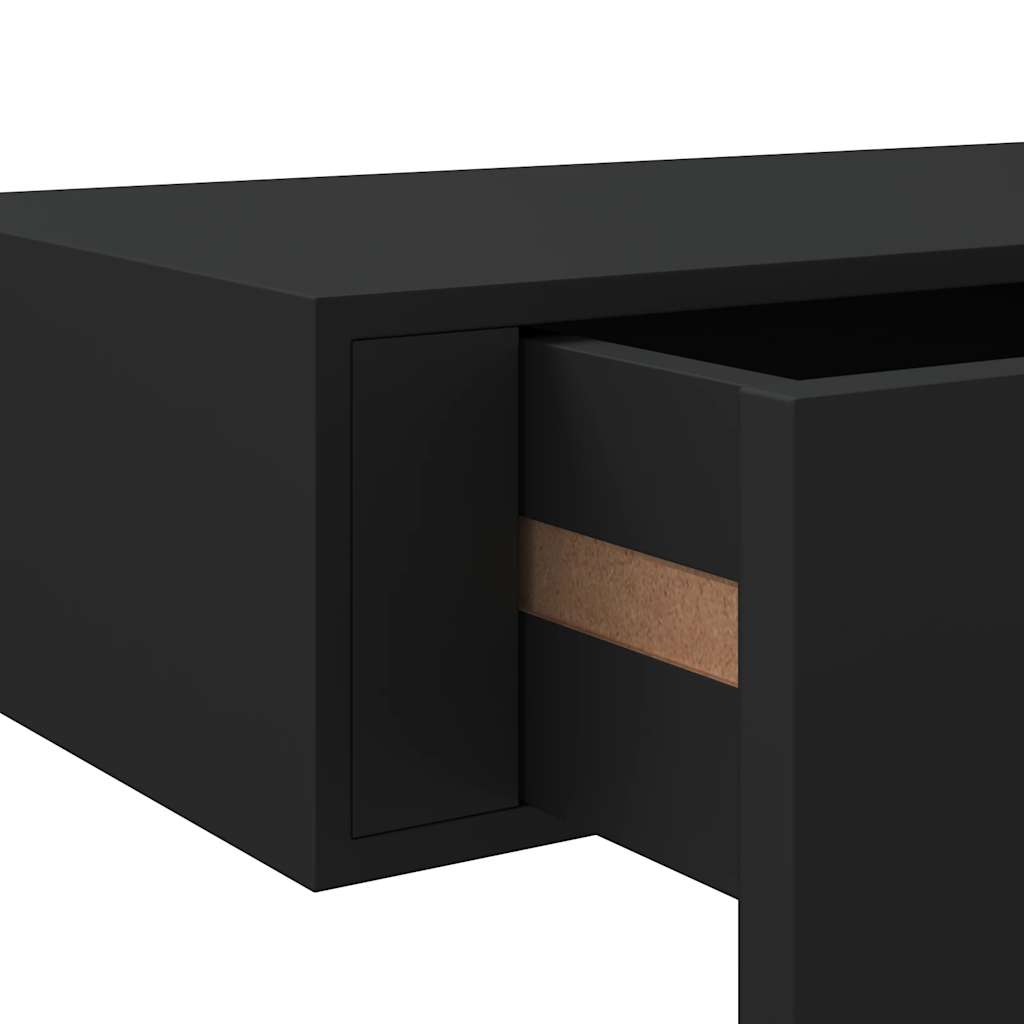 væghylde med skuffe 40x23,5x10 cm MDF sort
