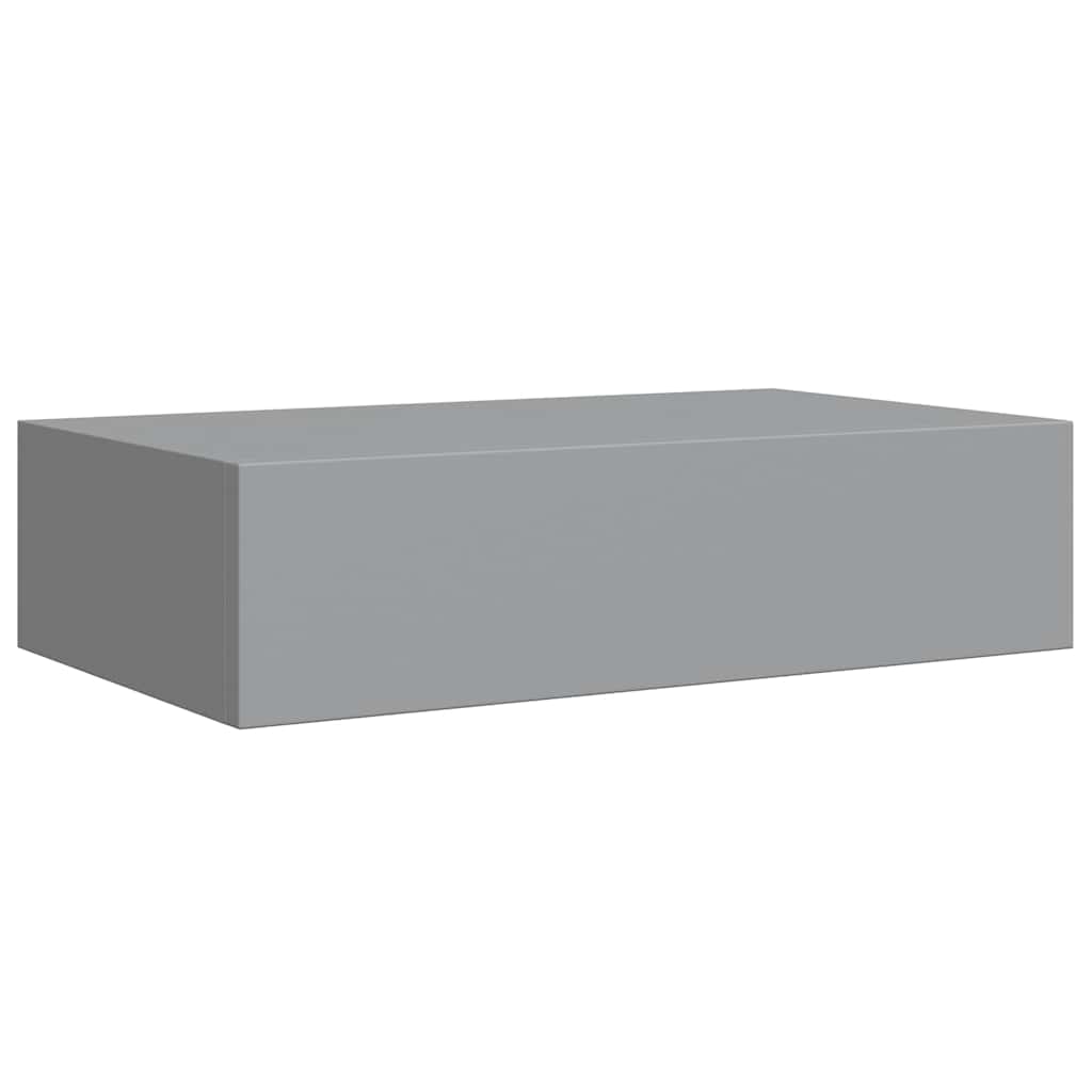 væghylde med skuffe 40x23,5x10 cm MDF grå