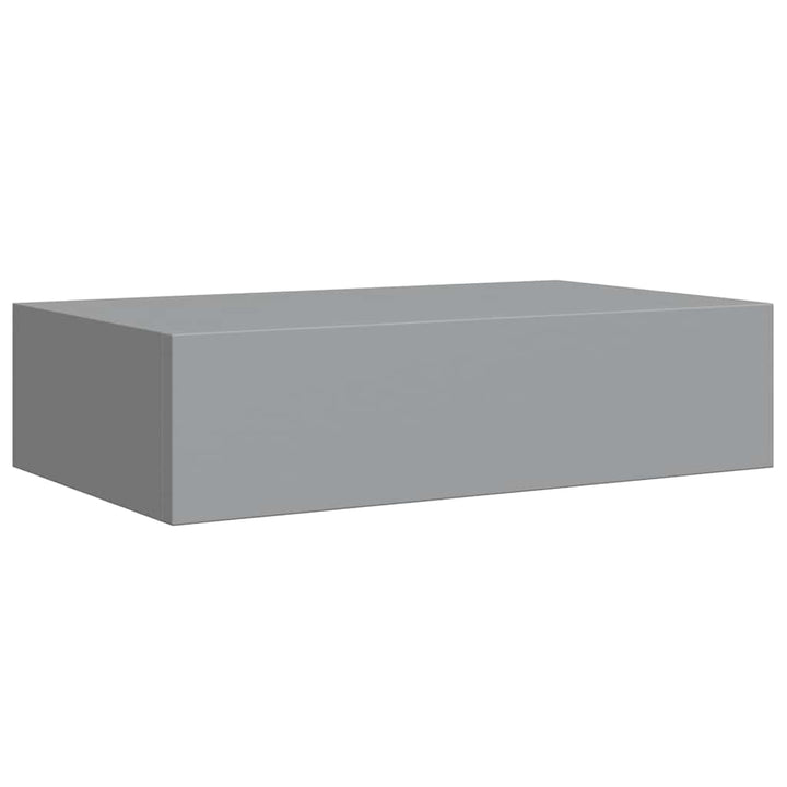 væghylde med skuffe 40x23,5x10 cm MDF grå