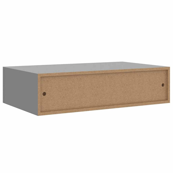 væghylder med skuffer 2 stk. 40x23,5x10 cm MDF grå