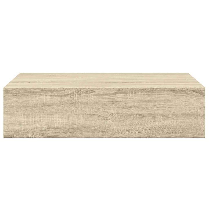 væghylde med skuffe 40x23,5x10 cm MDF egetræsfarvet