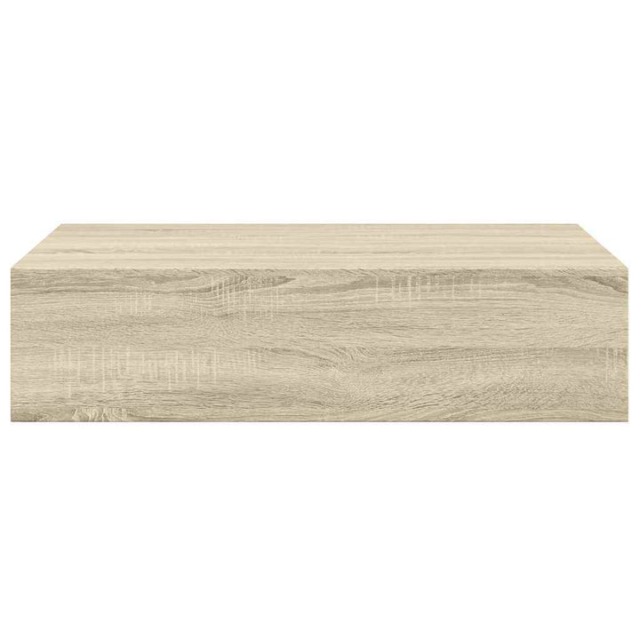 væghylder med skuffer 2 stk. 40x23,5x10 cm MDF egetræsfarvet