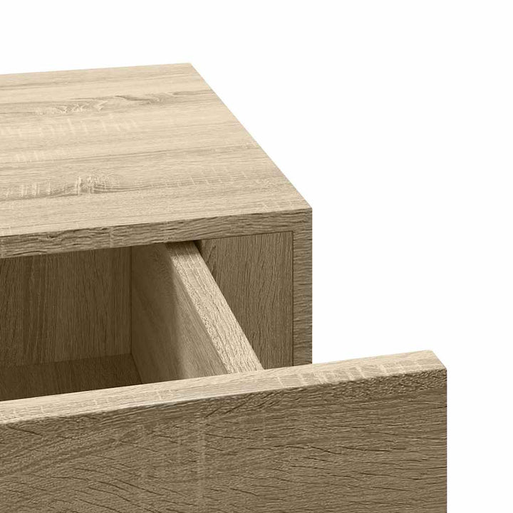 væghylder med skuffer 2 stk. 40x23,5x10 cm MDF egetræsfarvet