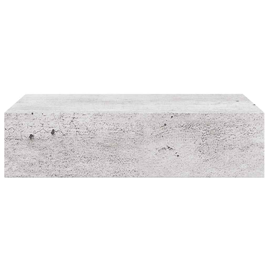 væghylde med skuffe 40x23,5x10 cm MDF betongrå