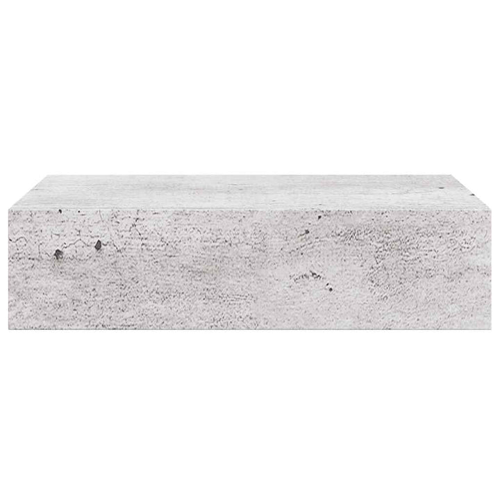 væghylde med skuffe 40x23,5x10 cm MDF betongrå