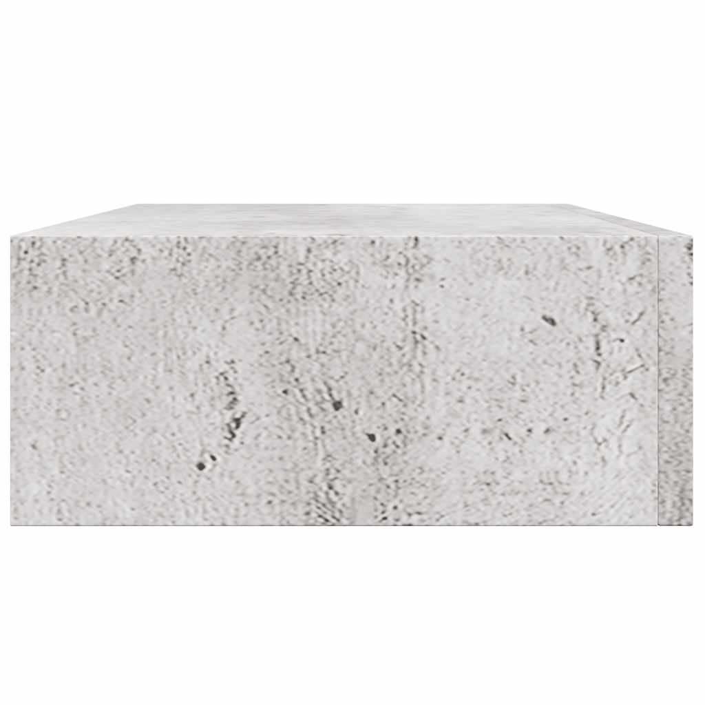 væghylde med skuffe 40x23,5x10 cm MDF betongrå