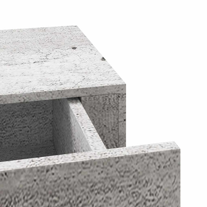 væghylde med skuffe 40x23,5x10 cm MDF betongrå