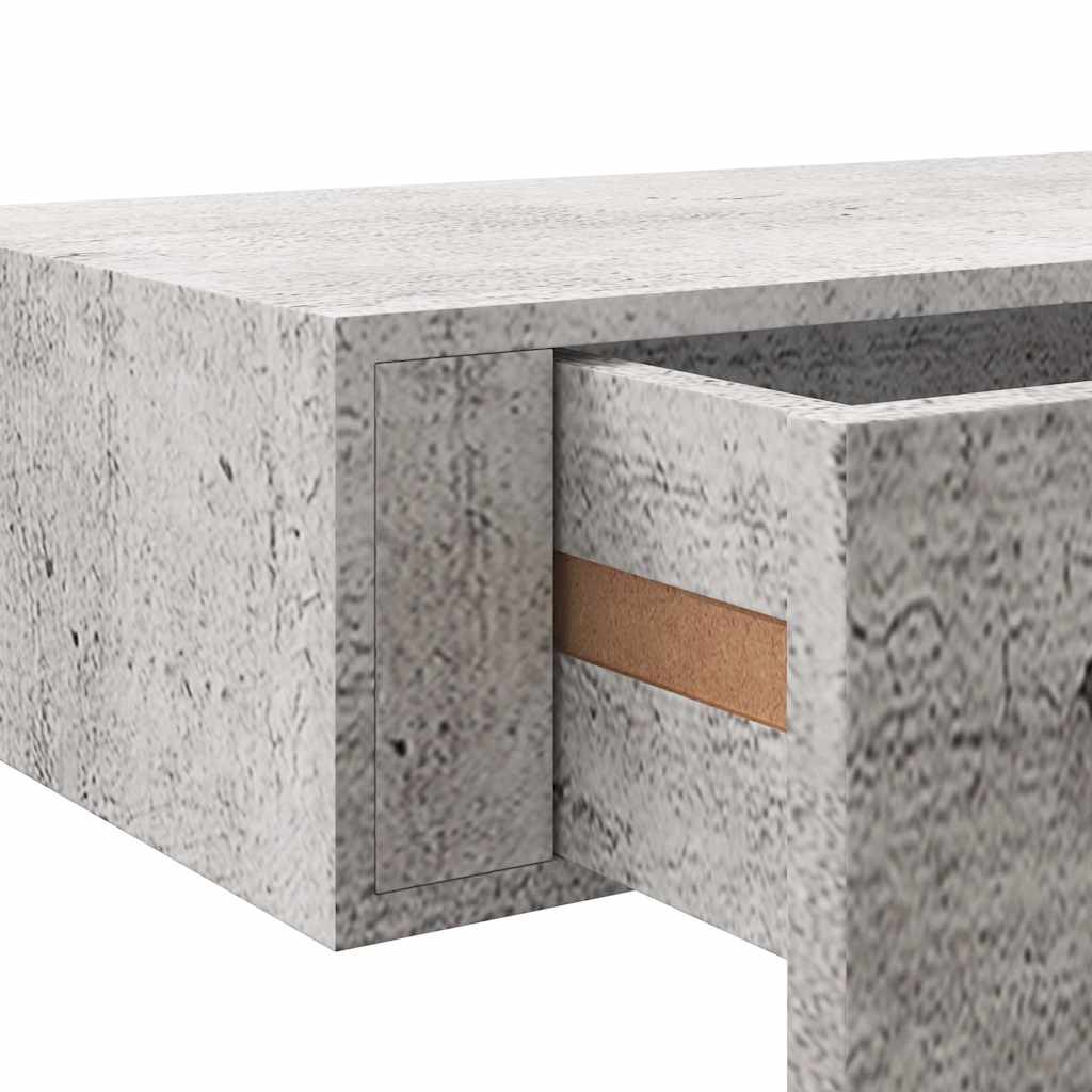 væghylde med skuffe 40x23,5x10 cm MDF betongrå