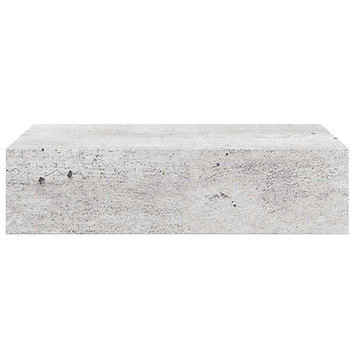 hylder med skuffe 2 stk. 40x23,5x10 cm MDF betongrå