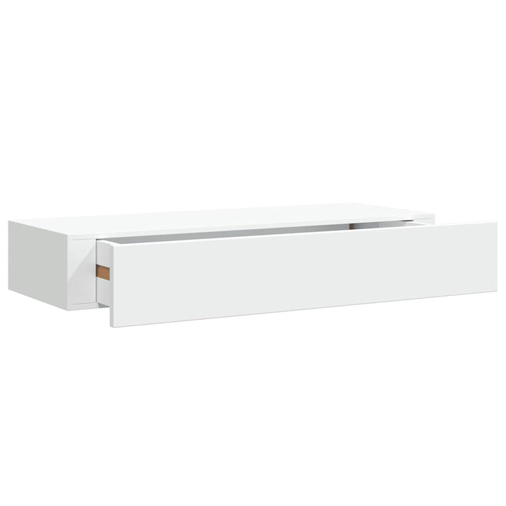 væghylder med skuffer 2 stk. 60x23,5x10 cm MDF hvid