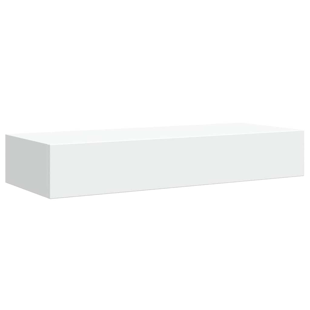 væghylder med skuffer 2 stk. 60x23,5x10 cm MDF hvid