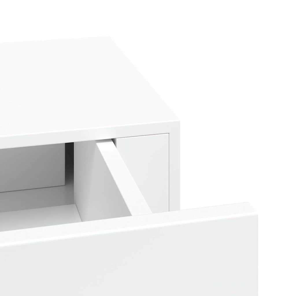 væghylder med skuffer 2 stk. 60x23,5x10 cm MDF hvid