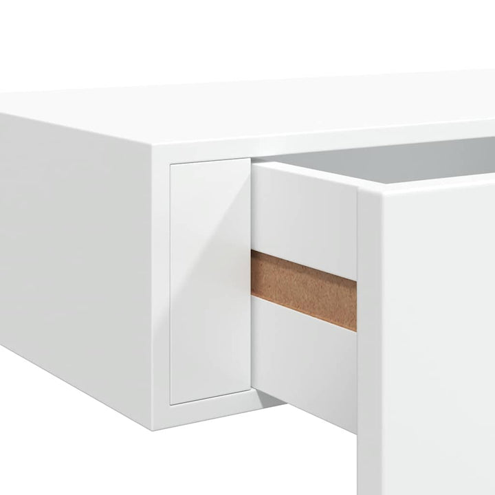 væghylder med skuffer 2 stk. 60x23,5x10 cm MDF hvid