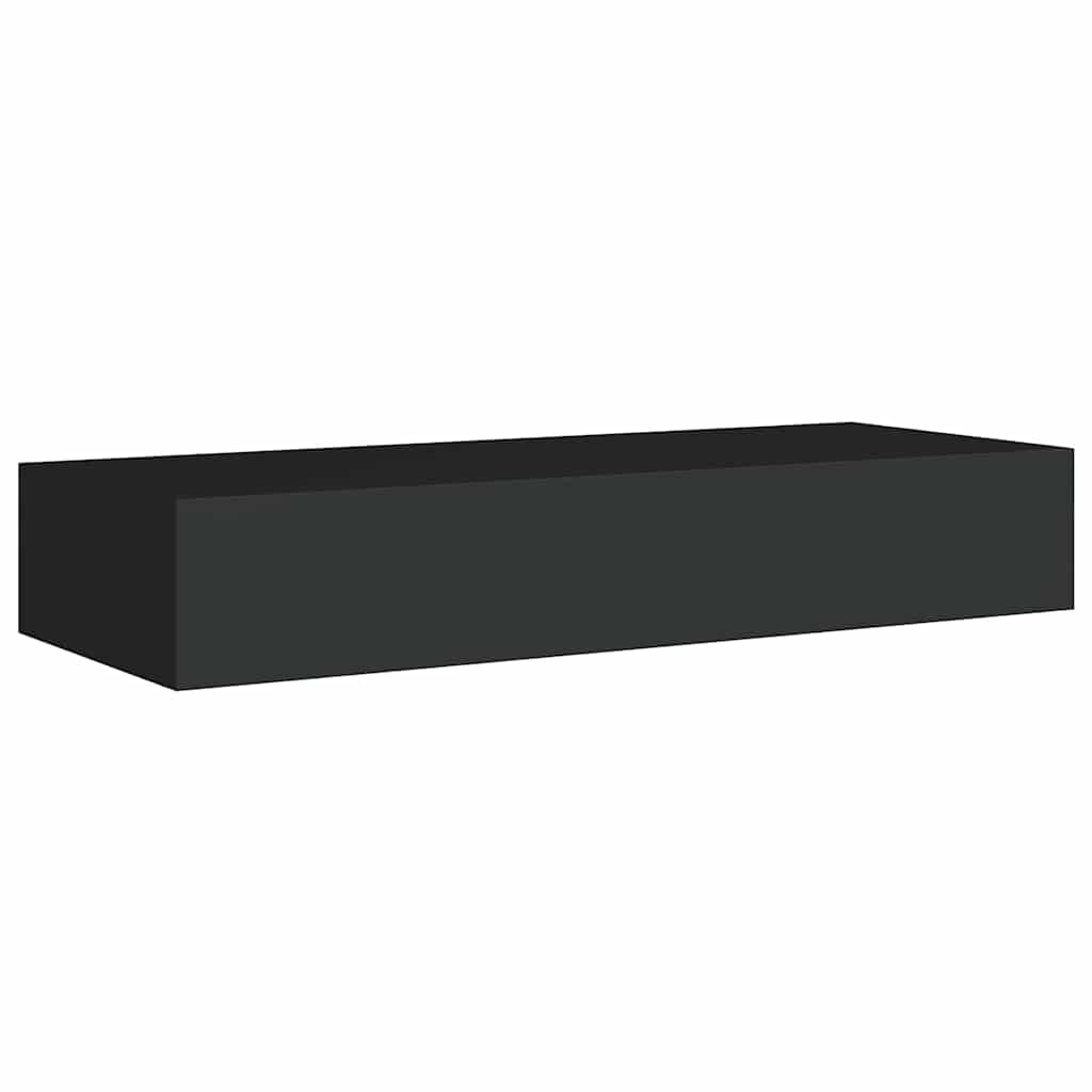 væghylde med skuffe 60x23,5x10 cm MDF sort