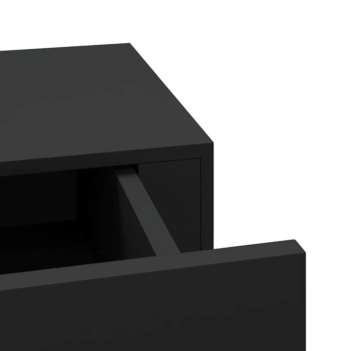 væghylder med skuffer 2 stk. 60x23,5x10 cm MDF sort
