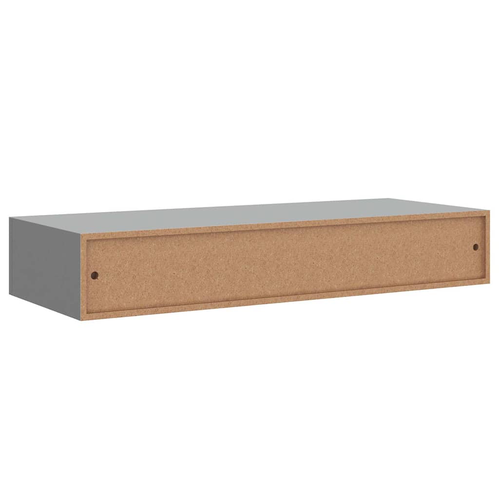 væghylde med skuffe 60x23,5x10 cm MDF grå
