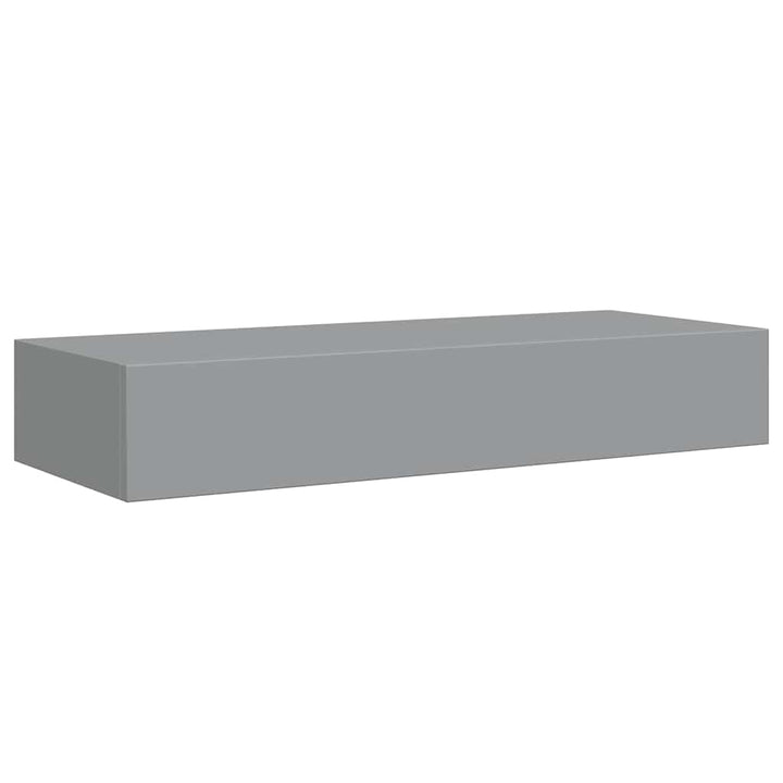 væghylder med skuffer 2 stk. 60x23,5x10 cm MDF grå