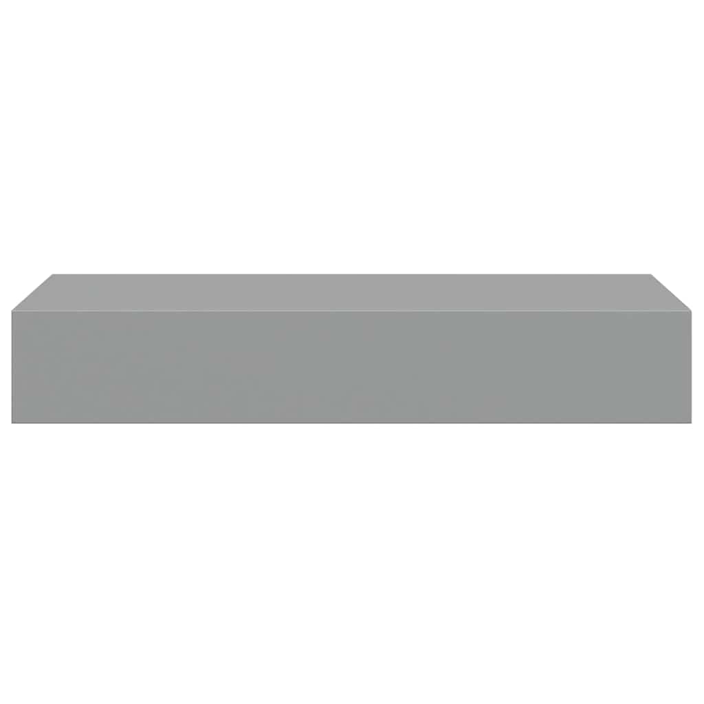 væghylder med skuffer 2 stk. 60x23,5x10 cm MDF grå