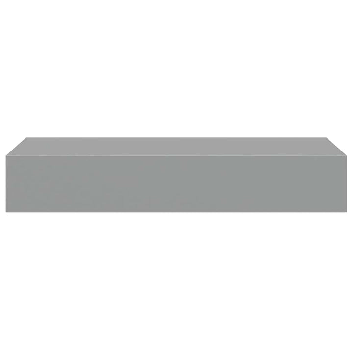 væghylder med skuffer 2 stk. 60x23,5x10 cm MDF grå