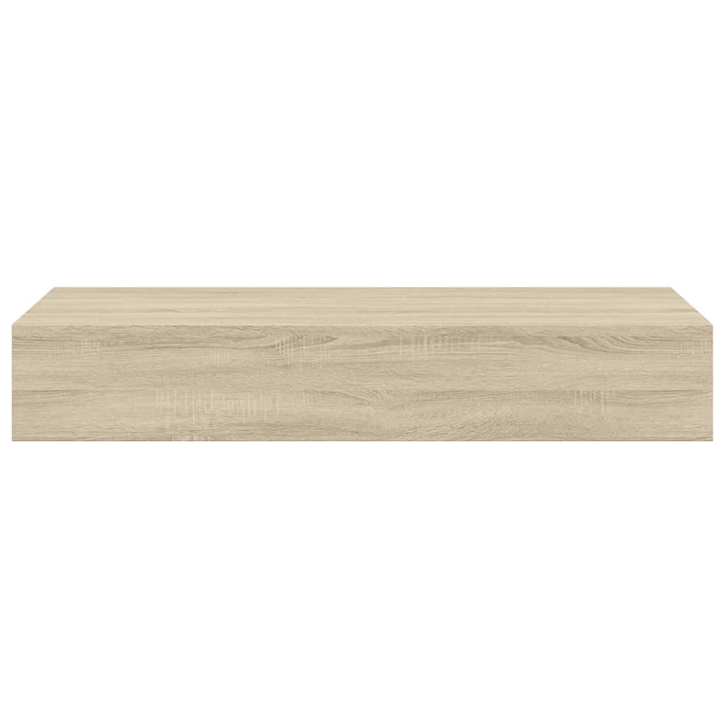 væghylde med skuffe 60x23,5x10 cm MDF egetræsfarvet