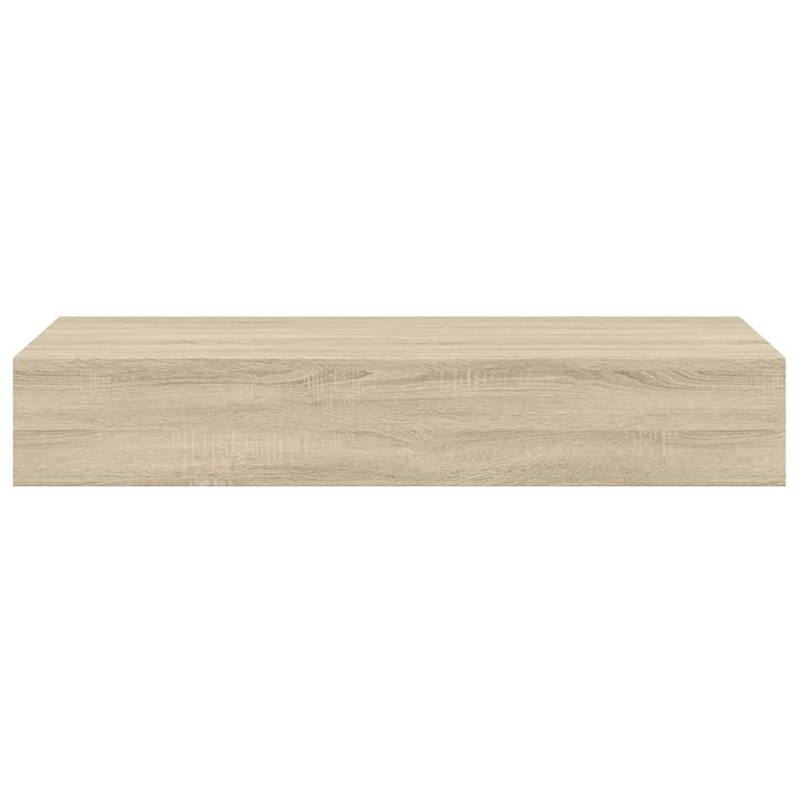 væghylde med skuffe 60x23,5x10 cm MDF egetræsfarvet