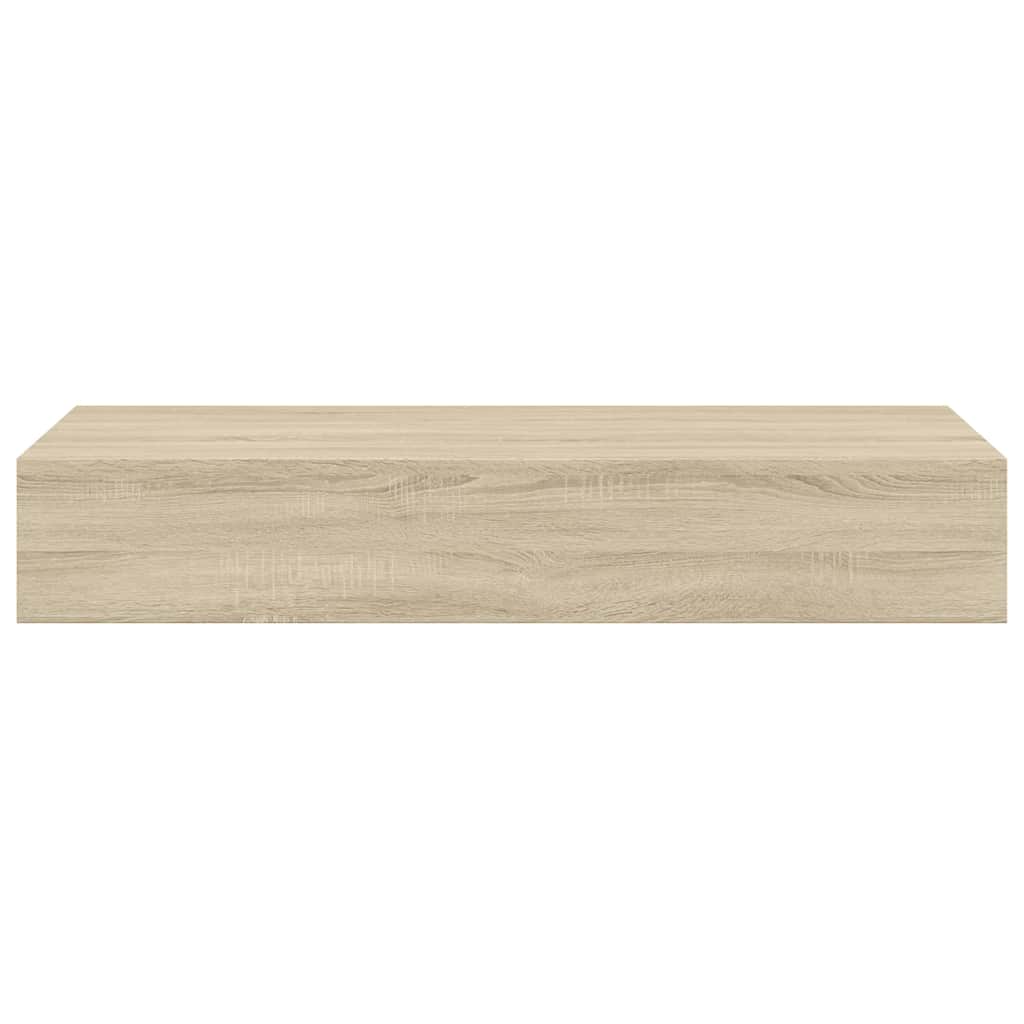 væghylde med skuffe 60x23,5x10 cm MDF egetræsfarvet