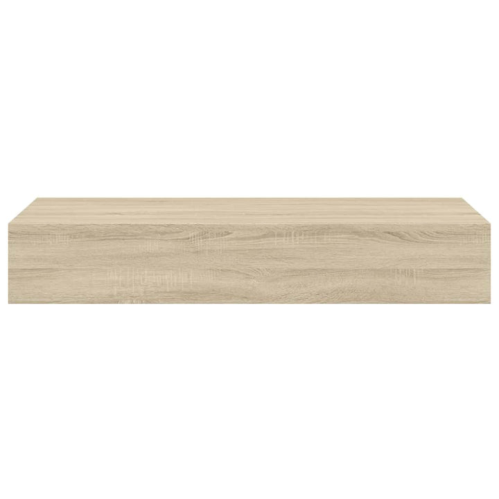 væghylde med skuffe 60x23,5x10 cm MDF egetræsfarvet