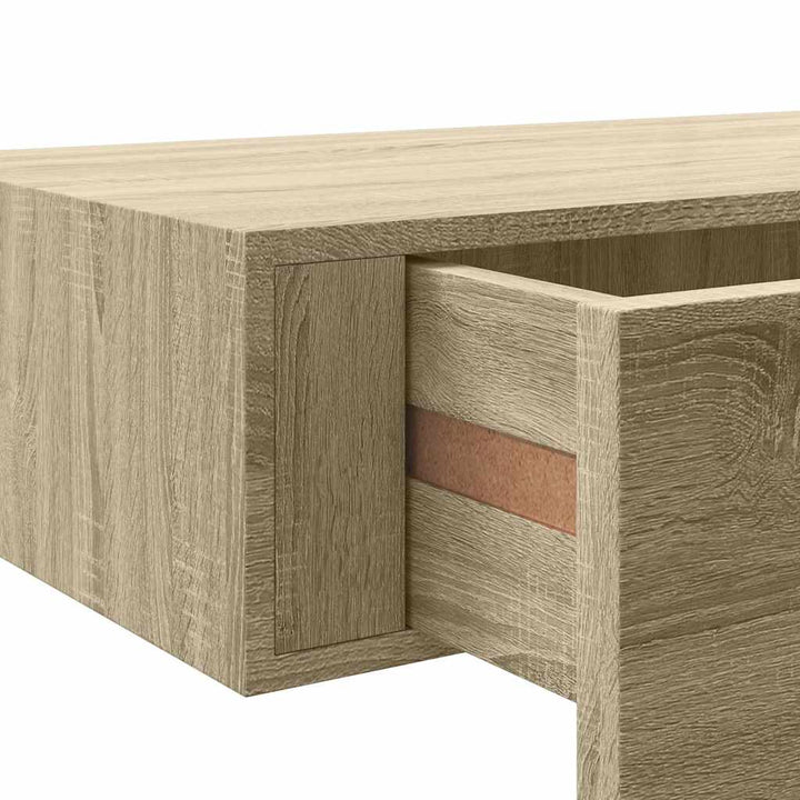 væghylde med skuffe 60x23,5x10 cm MDF egetræsfarvet