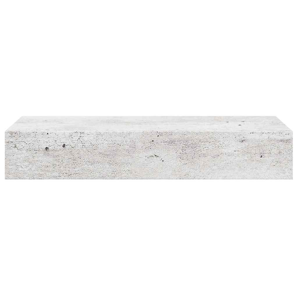 væghylde med skuffe 60x23,5x10 cm MDF betongrå