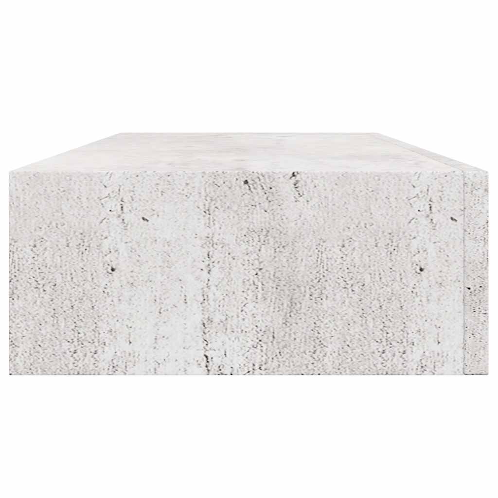 væghylde med skuffe 60x23,5x10 cm MDF betongrå