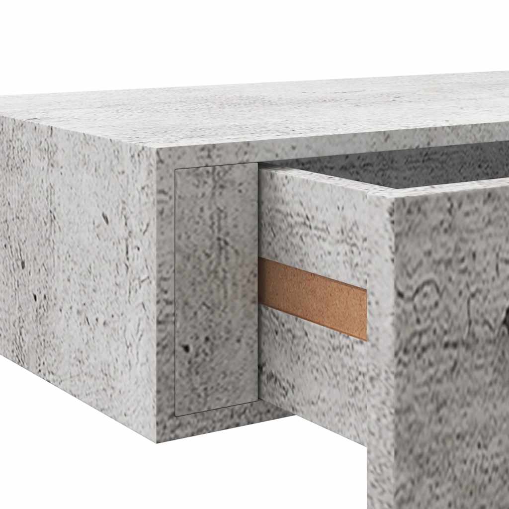væghylde med skuffe 60x23,5x10 cm MDF betongrå