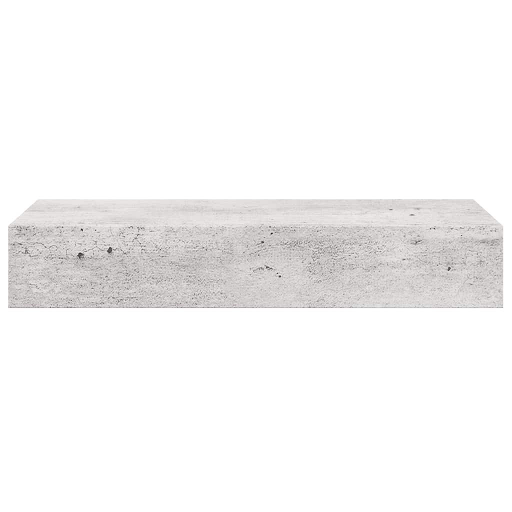 væghylder med skuffe 2 stk. 60x23,5x10 cm MDF betongrå
