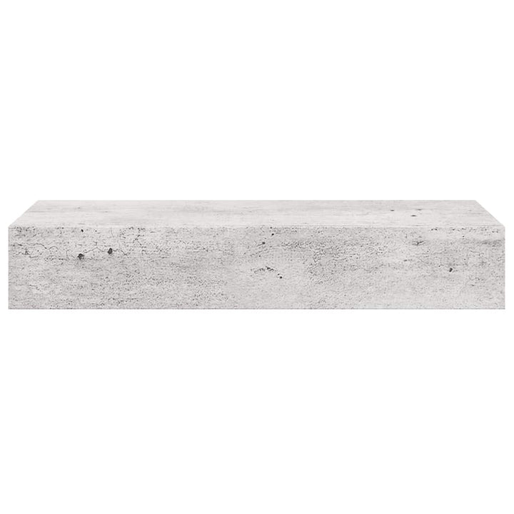 væghylder med skuffe 2 stk. 60x23,5x10 cm MDF betongrå
