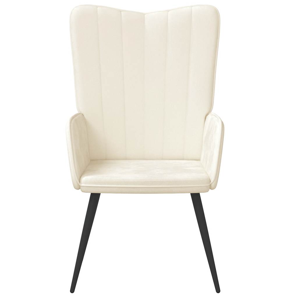 lænestol fløjl cremehvid