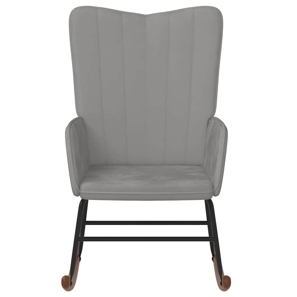 gyngestol fløjl lysegrå