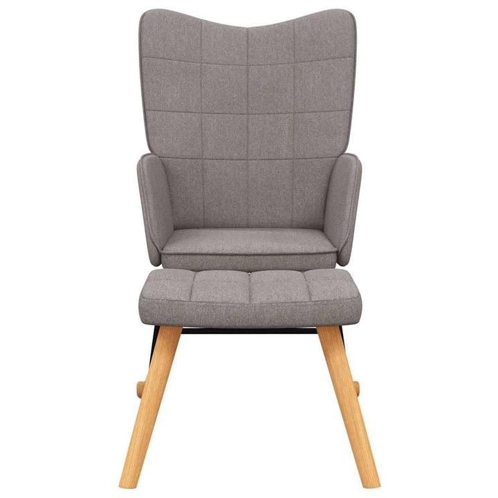 gyngestol med fodskammel stof gråbrun