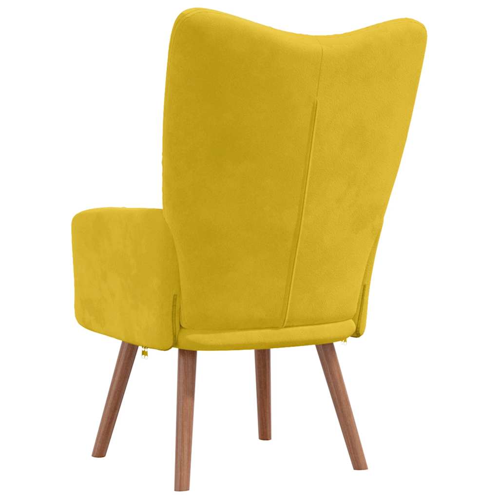 lænestol fløjl sennepsgul