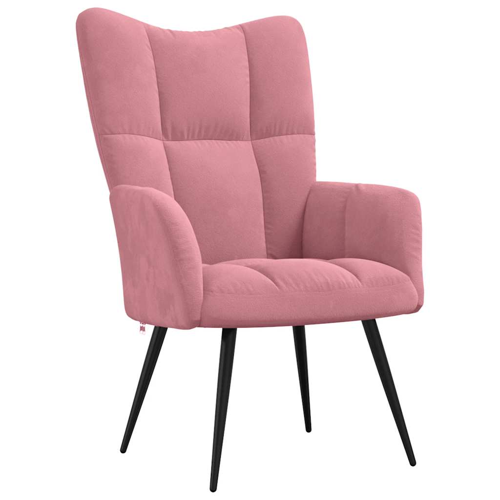 lænestol fløjl pink