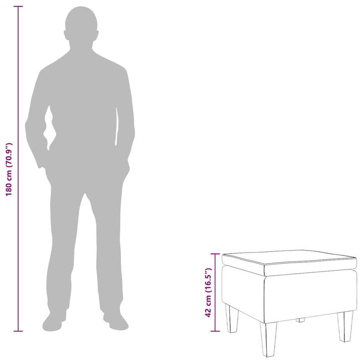 skammel med træben stof lysegrå