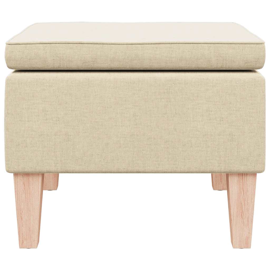 skammel med træben stof cremefarvet