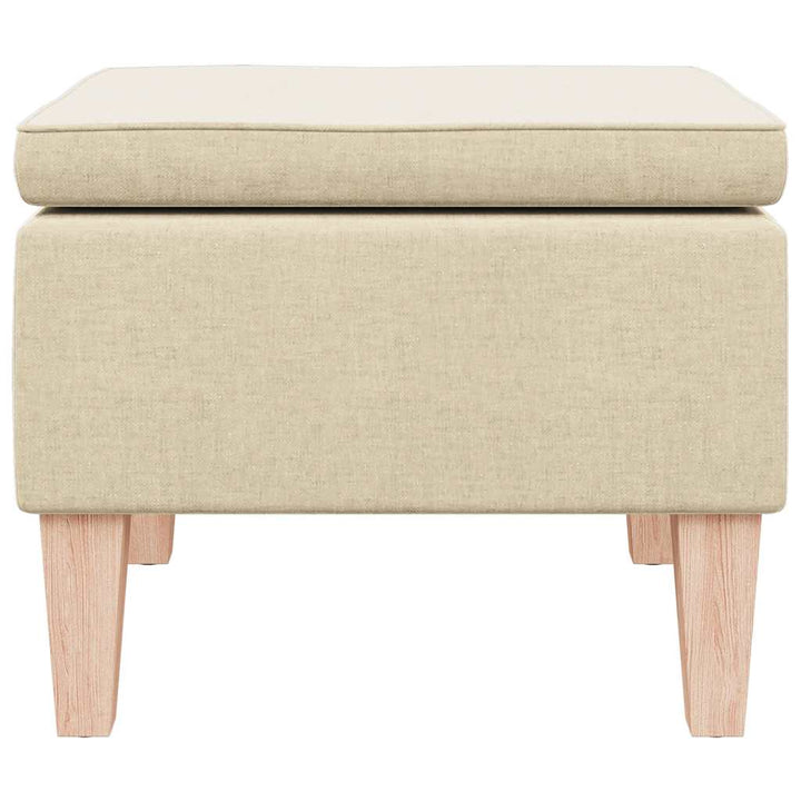 skammel med træben stof cremefarvet