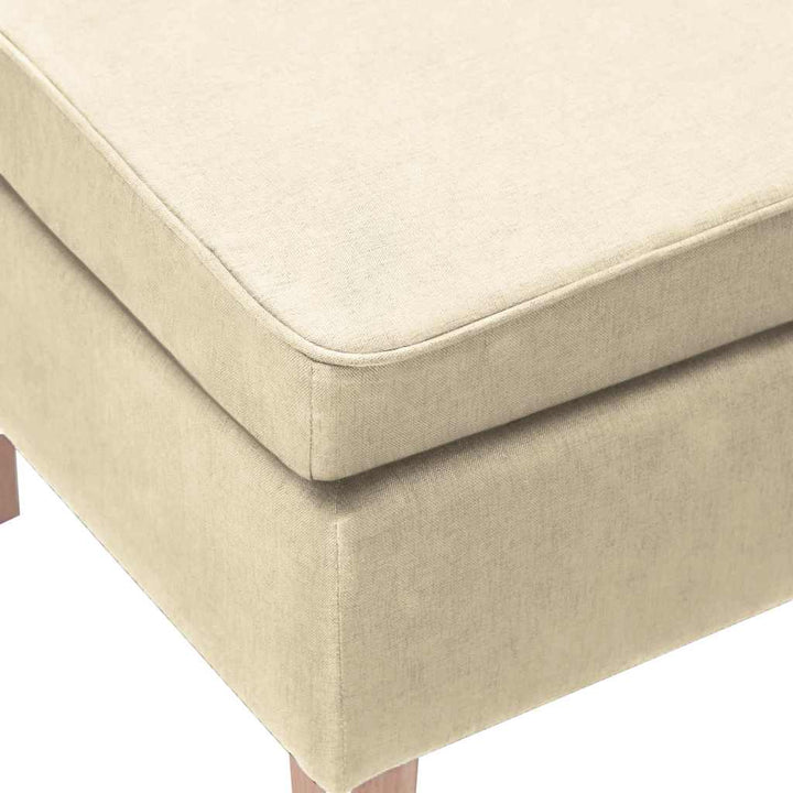 skammel med træben stof cremefarvet