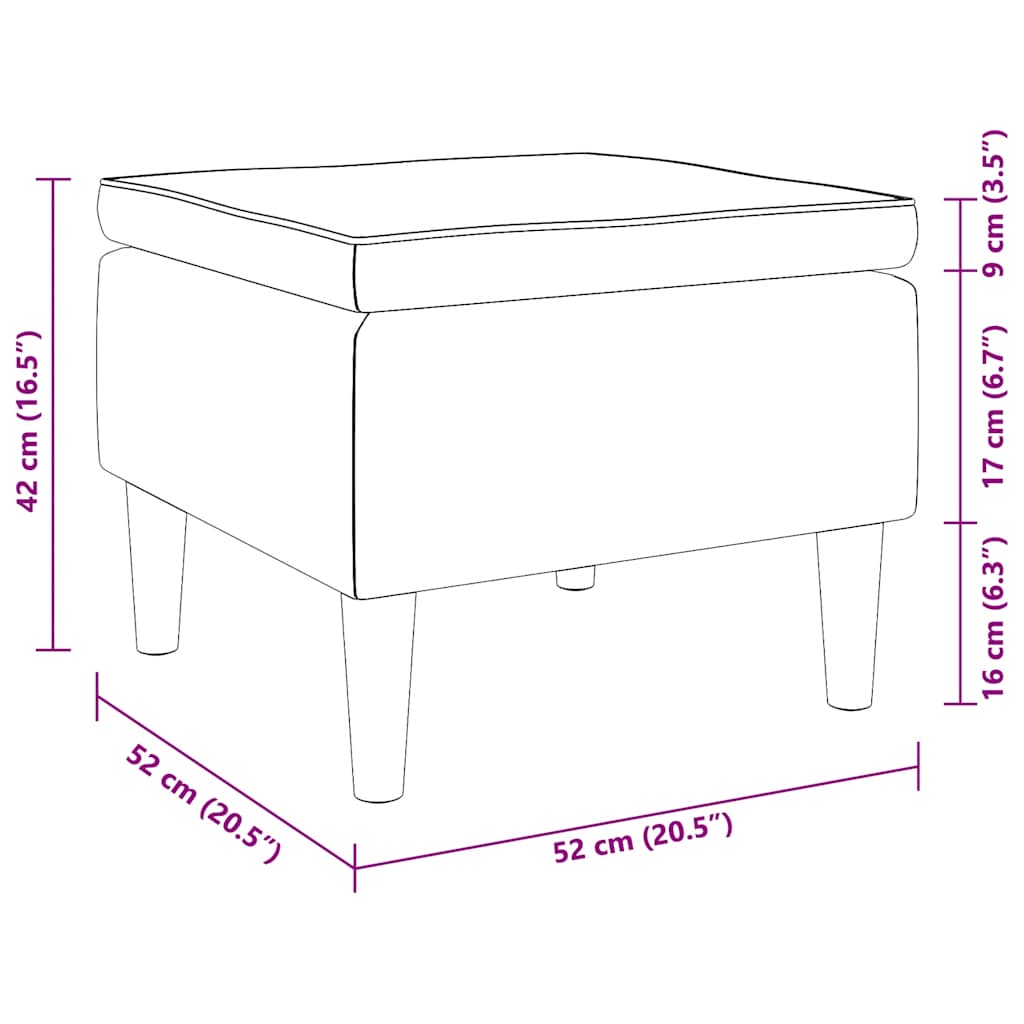 skammel med træben fløjl blå