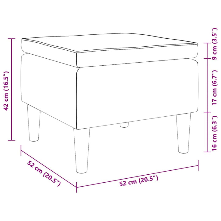 skammel med træben stof vinrød