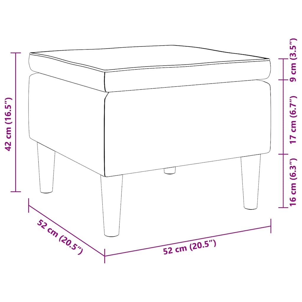 skammel med træben stof brun